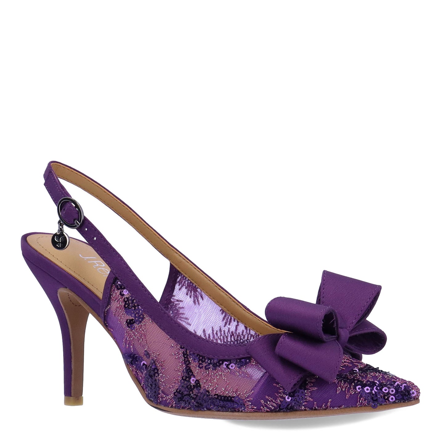 Peltz Shoes Women's J Renee Deloris Pump Purple Sequin DELORI-SAPUR