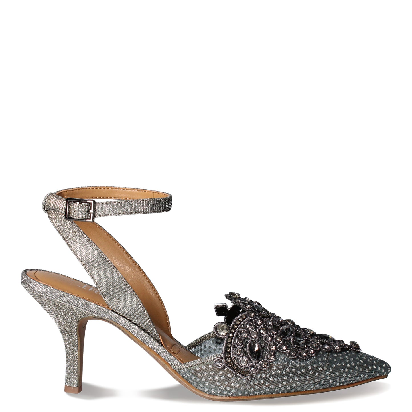 Peltz Shoes Women's J Renee Desdemona Pump Pewter Glitter DESDEM-GFPEW