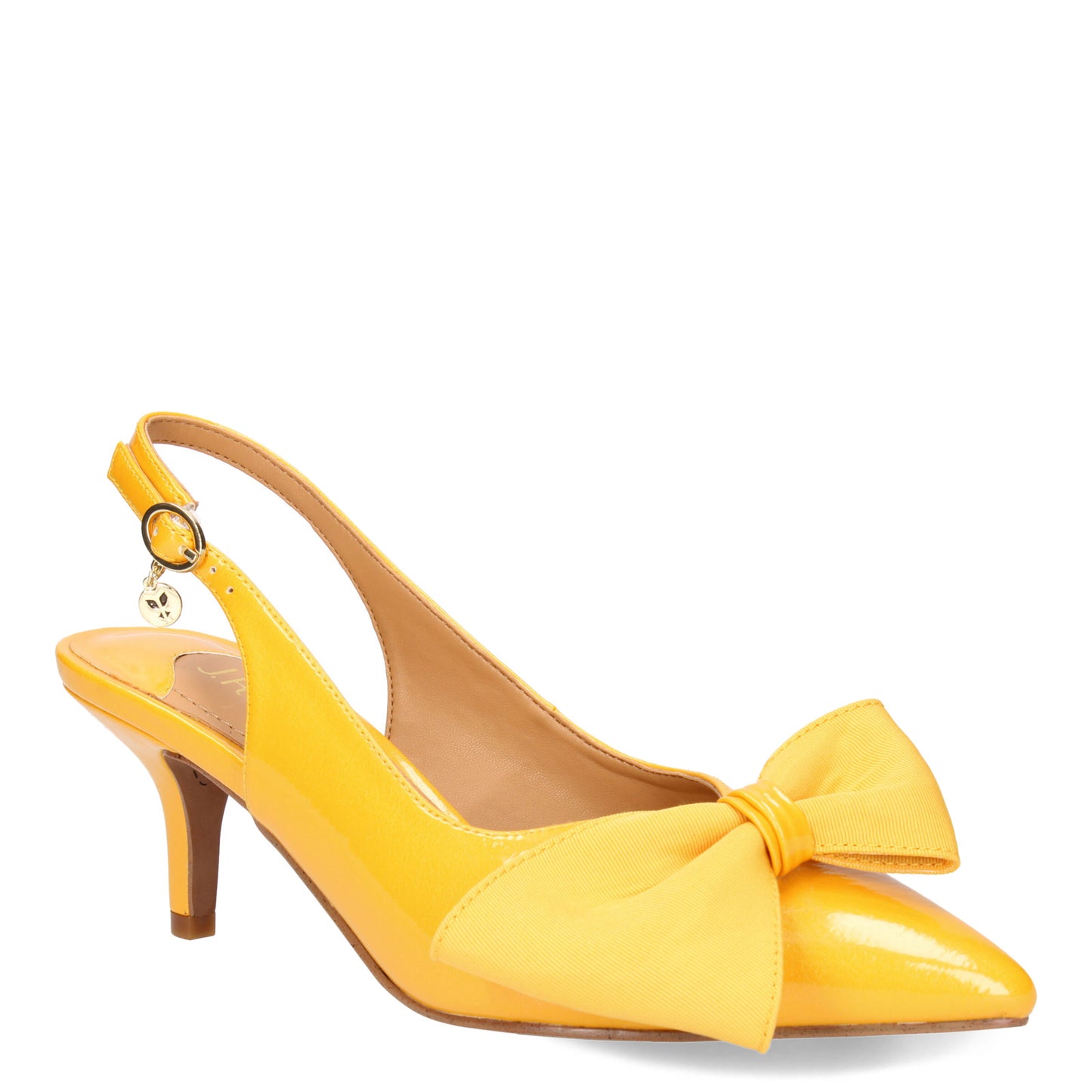 Peltz Shoes Women's J Renee Devika Pump Yellow Patent DEVIKA-PAMAR