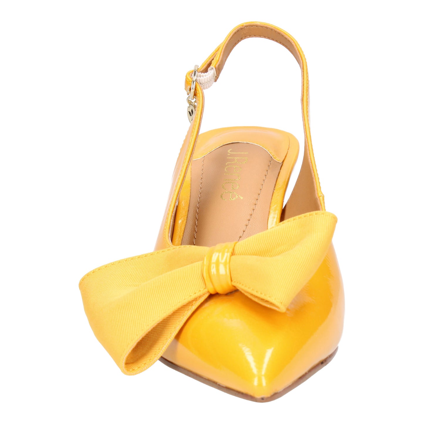 Peltz Shoes Women's J Renee Devika Pump Yellow Patent DEVIKA-PAMAR