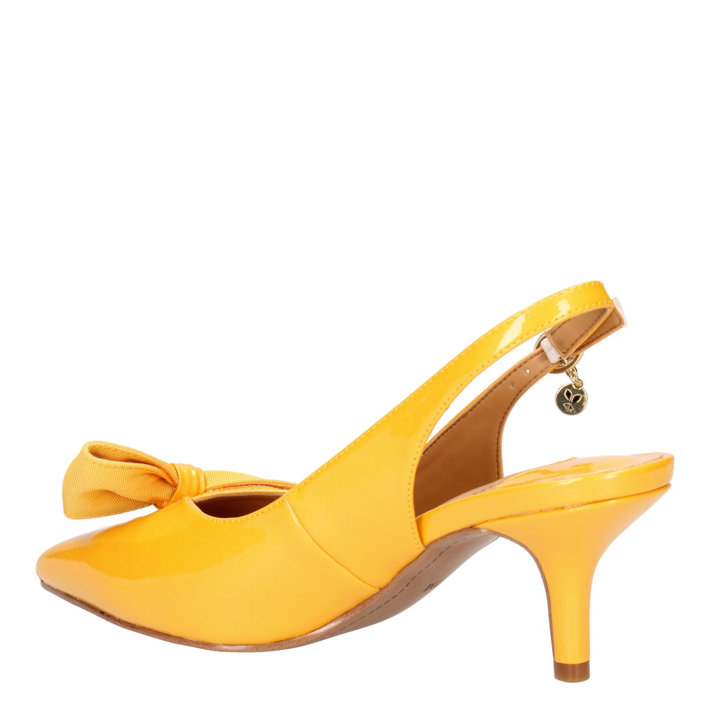Peltz Shoes Women's J Renee Devika Pump Yellow Patent DEVIKA-PAMAR