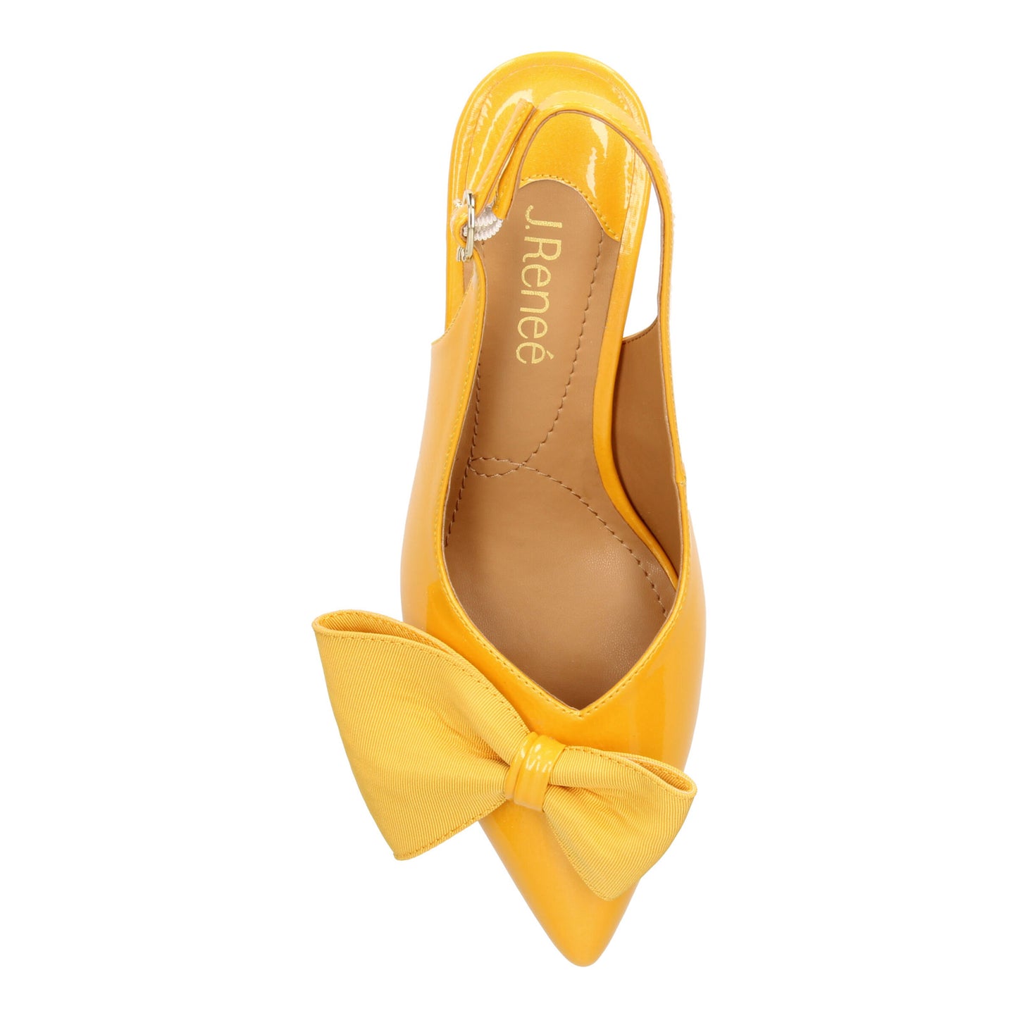 Peltz Shoes Women's J Renee Devika Pump Yellow Patent DEVIKA-PAMAR