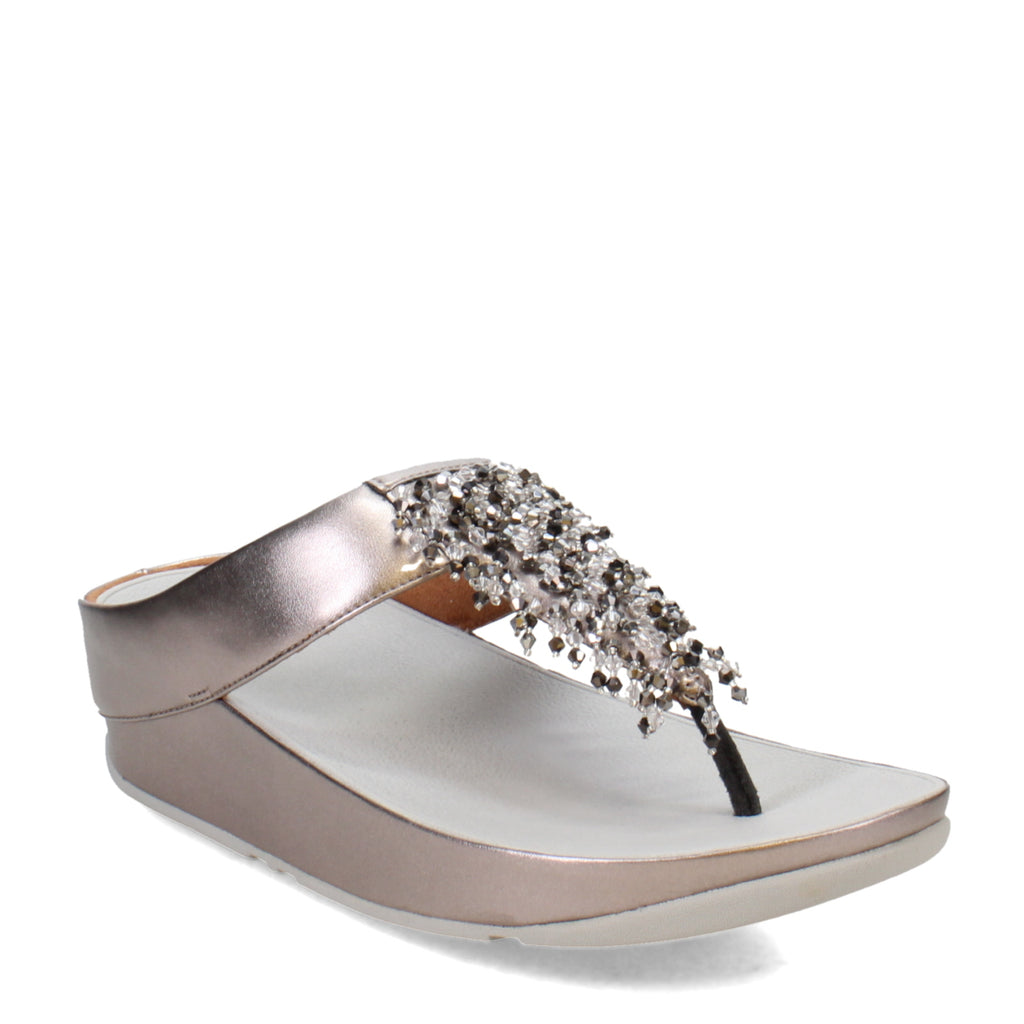 Women's FitFlop, Rumba Beaded Metallic Toe-Post Sandal