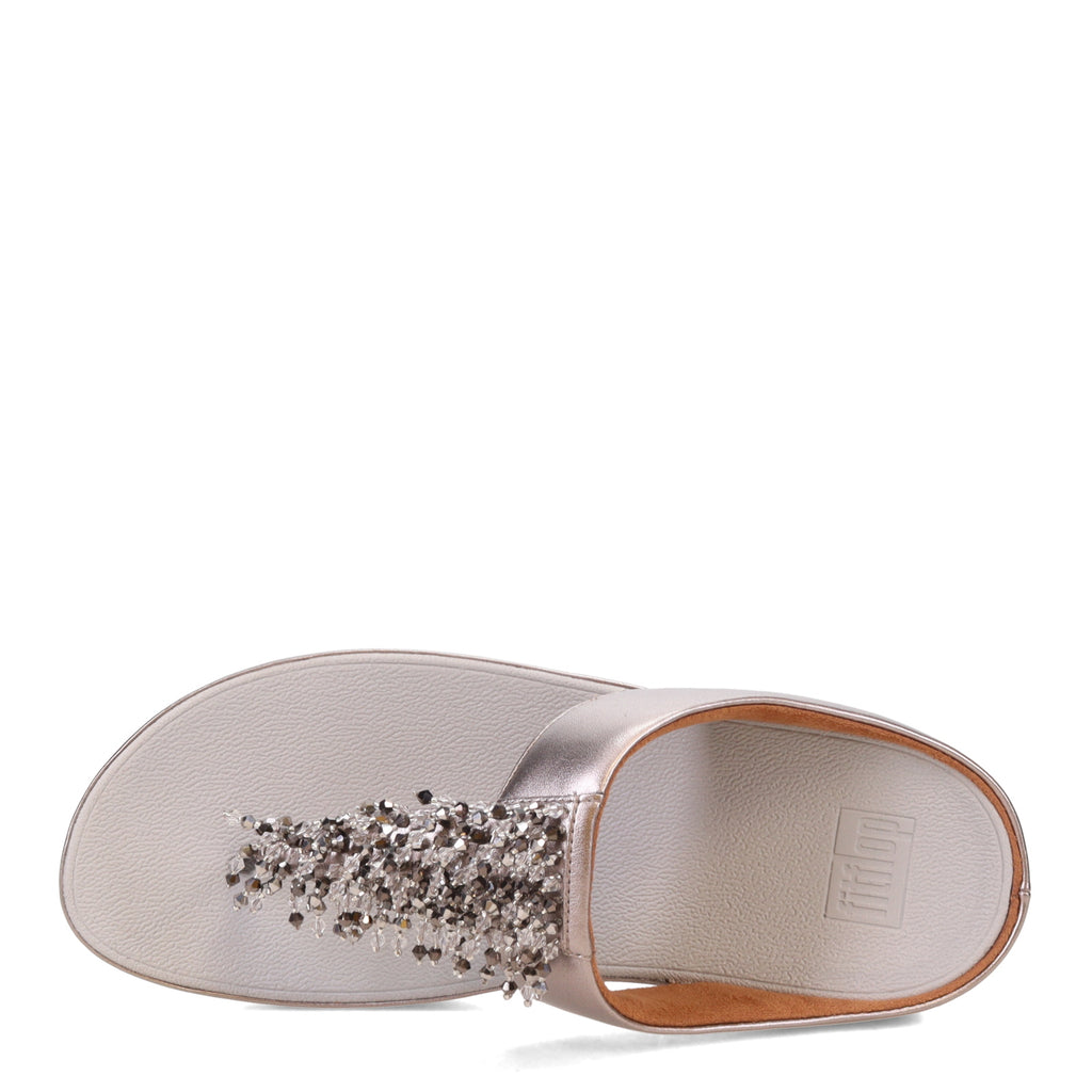 Women's FitFlop, Rumba Beaded Metallic Toe-Post Sandal