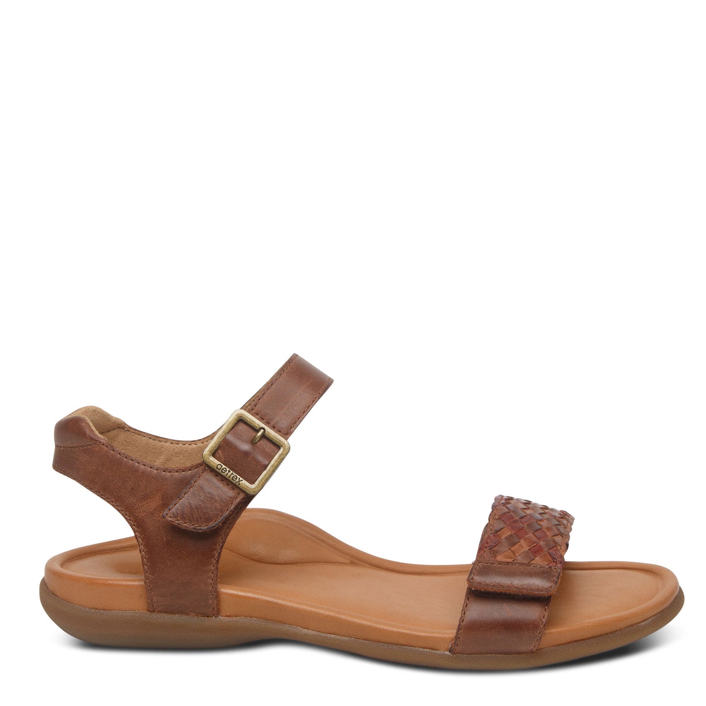 Peltz Shoes Women's Aetrex Lucy Sandal WALNUT DS104