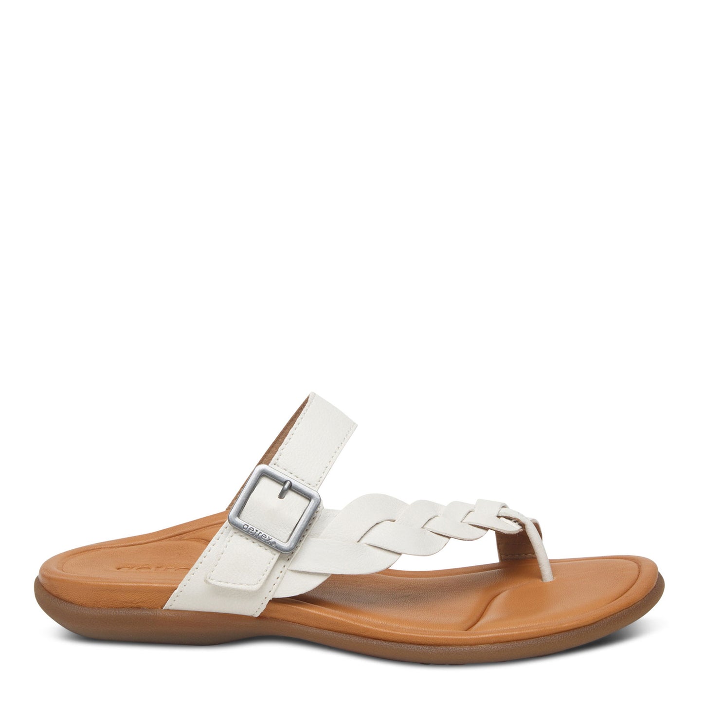 Peltz Shoes Women's Aetrex Selena Sandal WHITE DS313