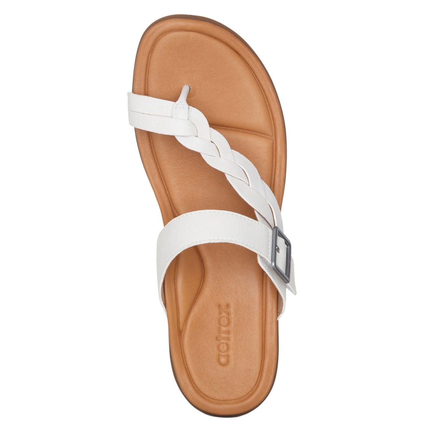 Peltz Shoes Women's Aetrex Selena Sandal WHITE DS313