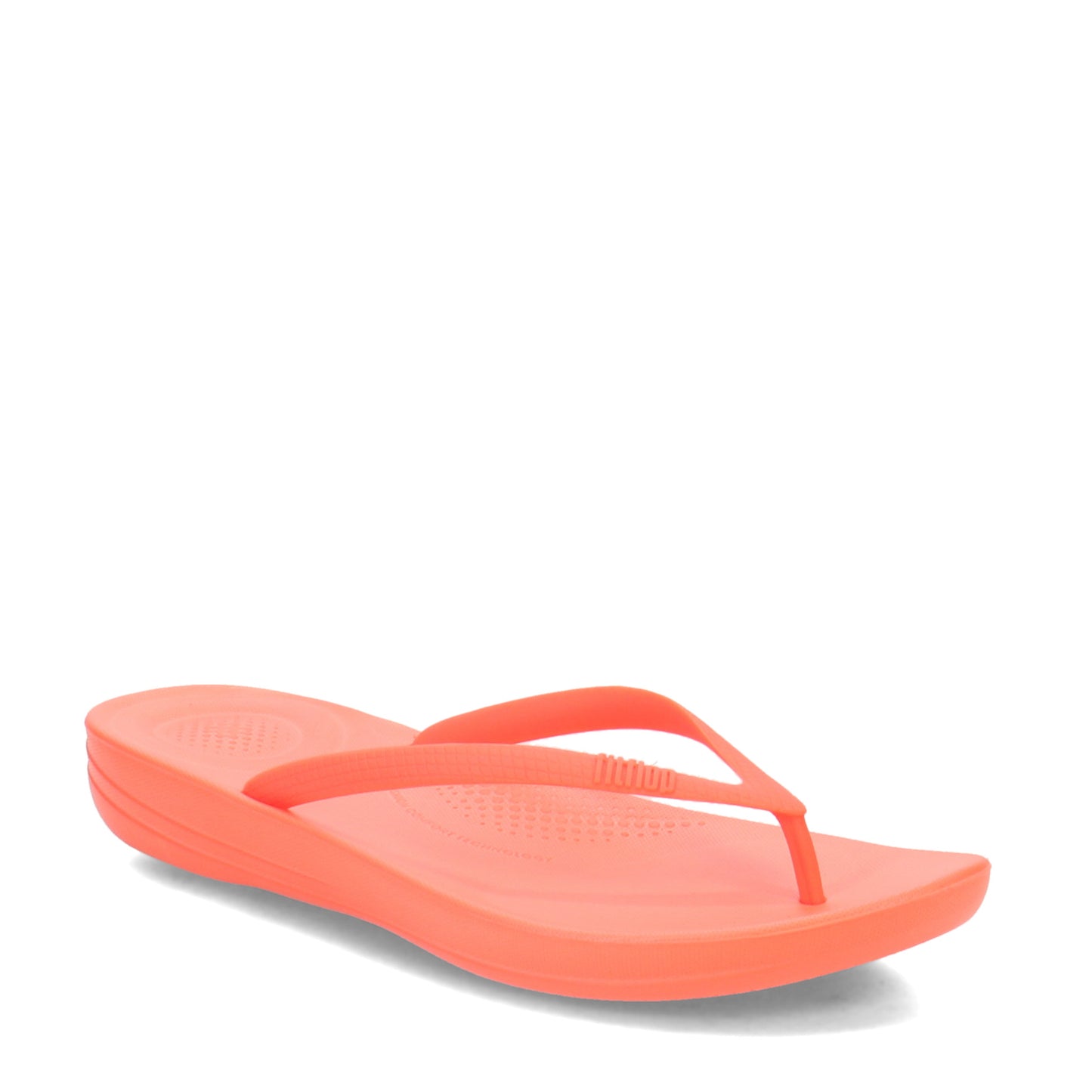 Peltz Shoes Women's FitFlop iQushion Flip-Flop Neon Orange E54-694