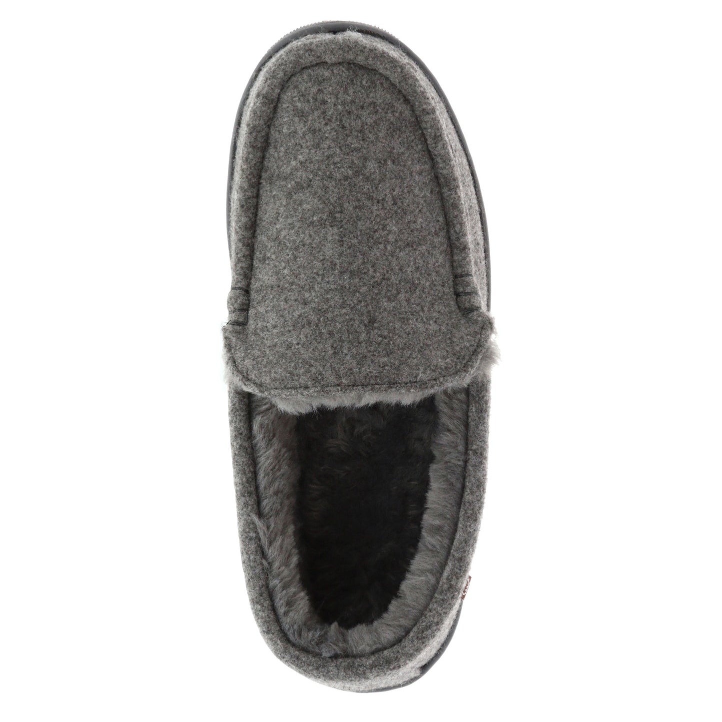 Peltz Shoes Men's Lamo Harrison Wool Moc CHARCOAL Wool EM1913W-CHA