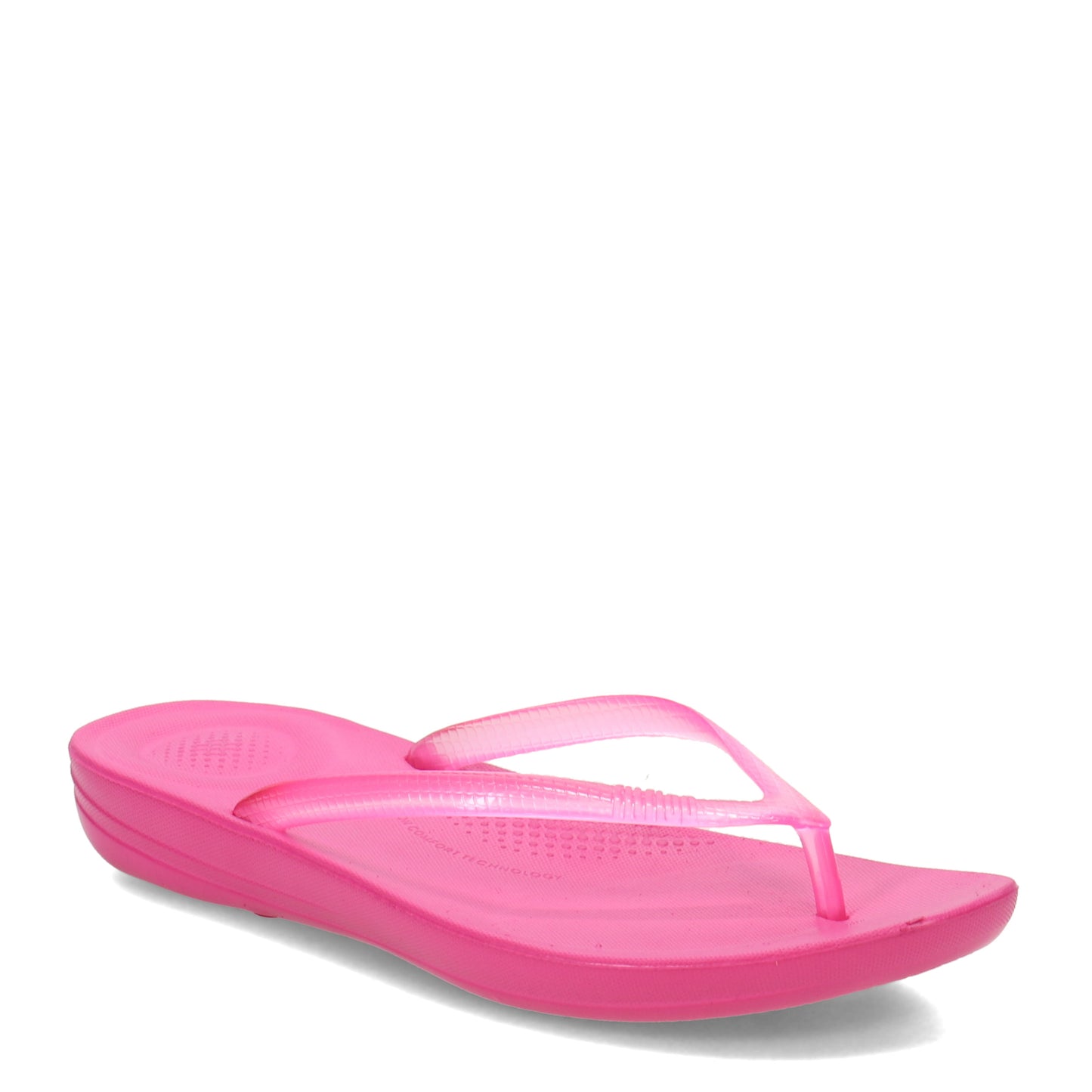 Peltz Shoes Women's FitFlop iQushion Transparent Flip-Flop Fuchsia ER1-929
