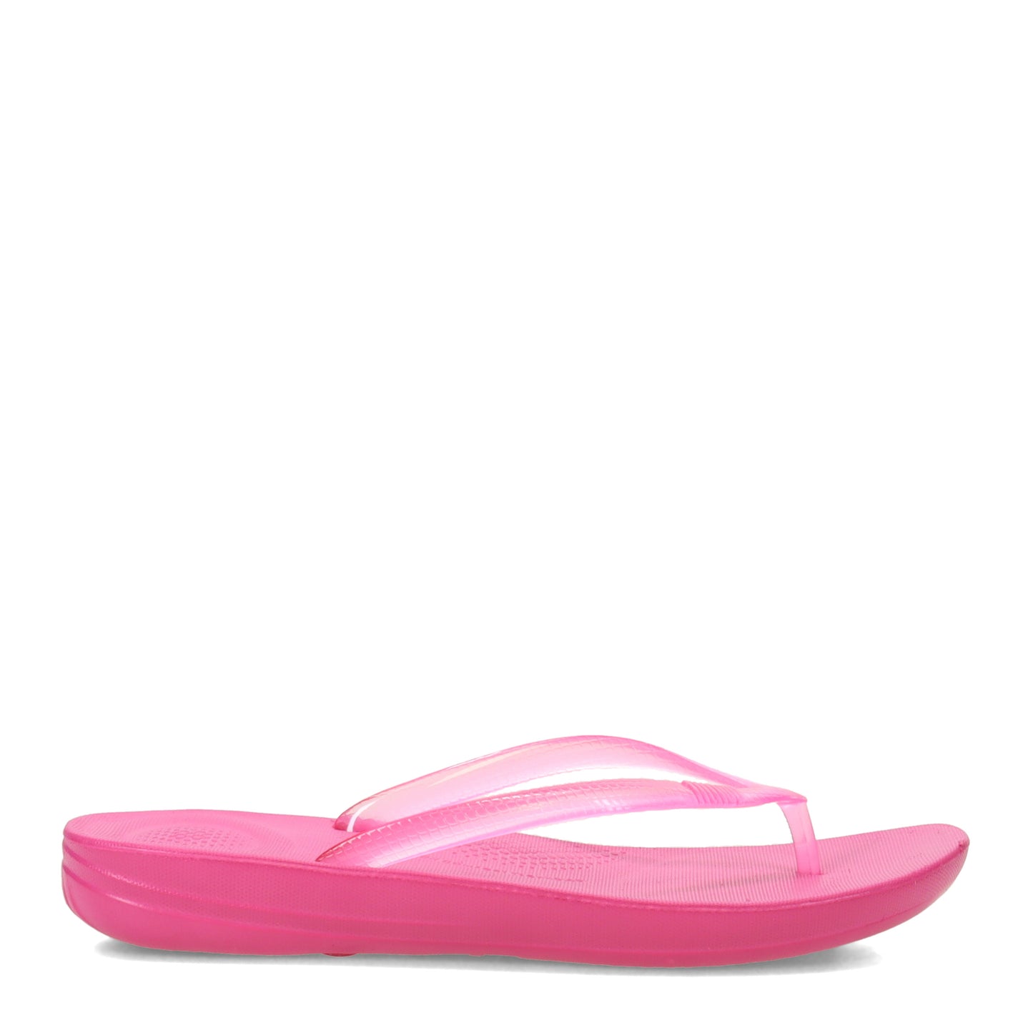 Peltz Shoes Women's FitFlop iQushion Transparent Flip-Flop Fuchsia ER1-929