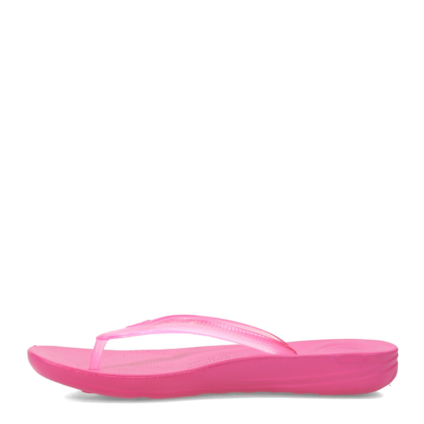 Peltz Shoes Women's FitFlop iQushion Transparent Flip-Flop Fuchsia ER1-929