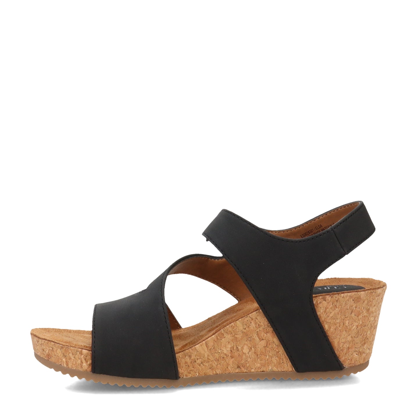Peltz Shoes Women's Eurosoft by Sofft Elda Sandal BLACK ES0028301