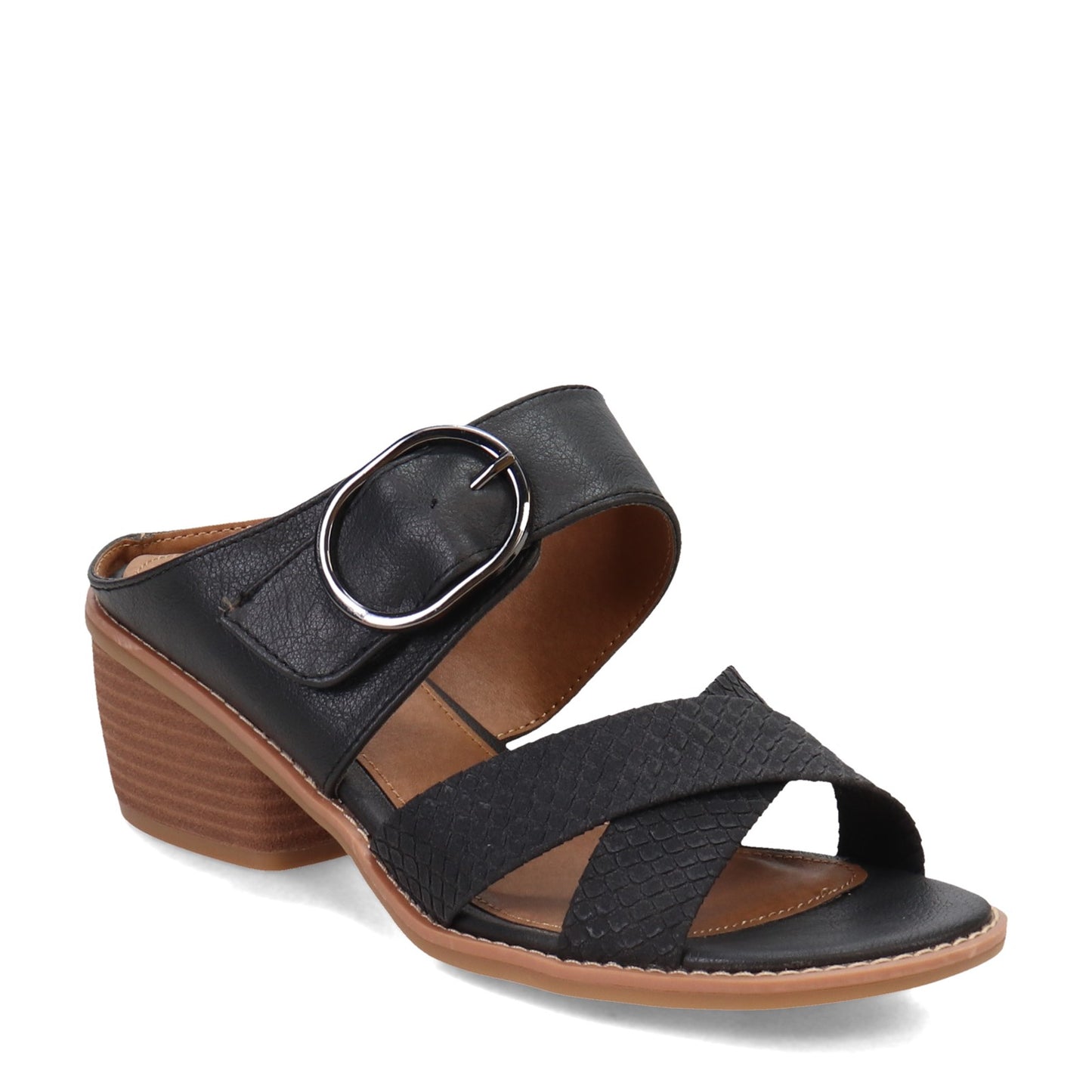 Peltz Shoes Women's Eurosoft by Sofft Cyleigh Sandal BLACK ES0035101