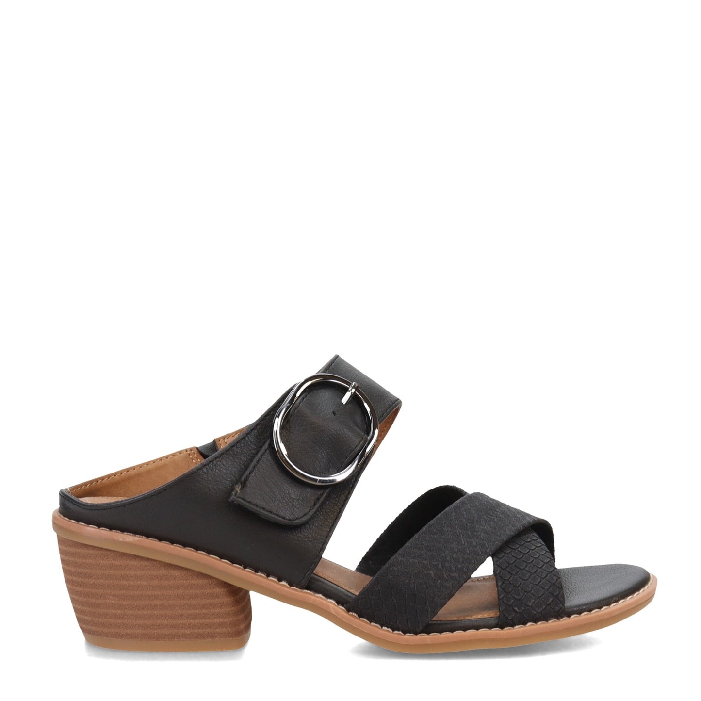 Peltz Shoes Women's Eurosoft by Sofft Cyleigh Sandal BLACK ES0035101