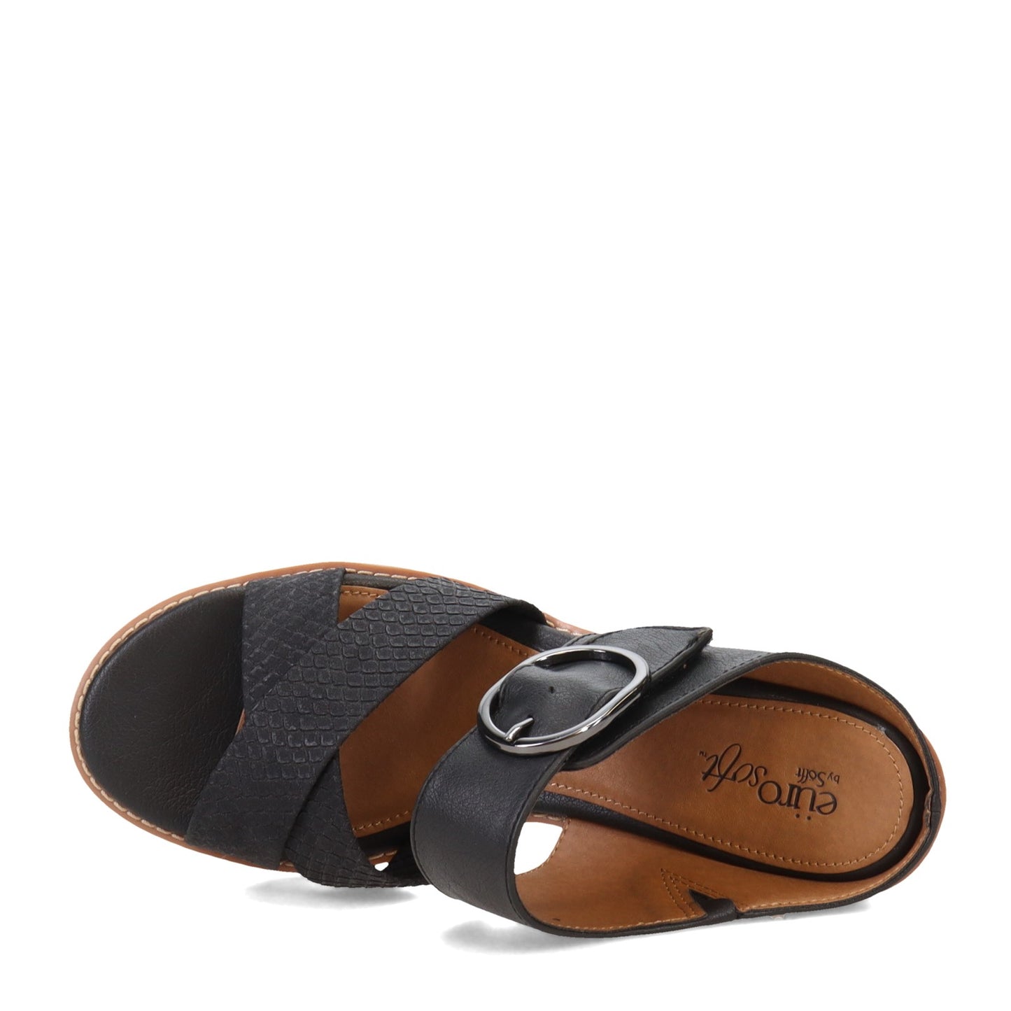 Peltz Shoes Women's Eurosoft by Sofft Cyleigh Sandal BLACK ES0035101