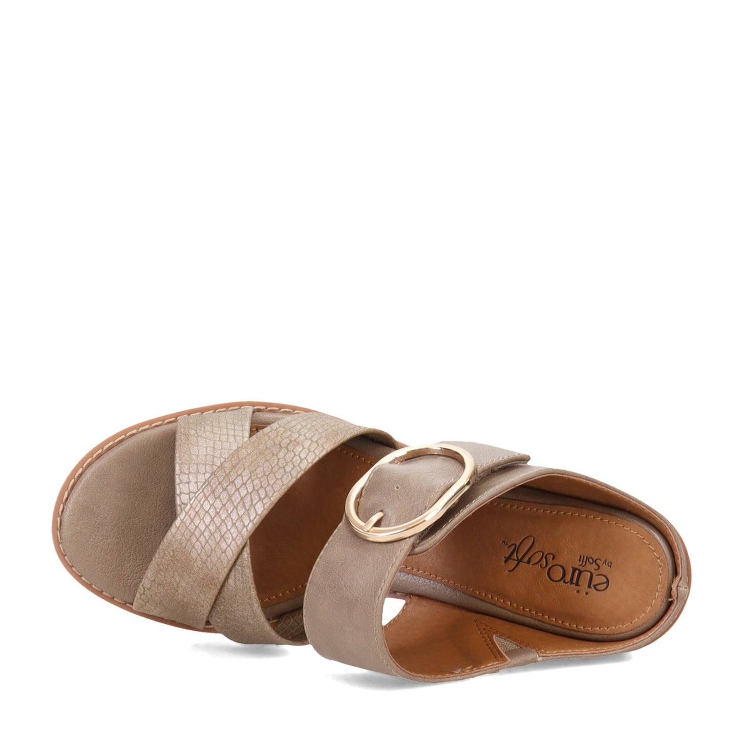 Peltz Shoes Women's Eurosoft by Sofft Cyleigh Sandal TAUPE ES0035136