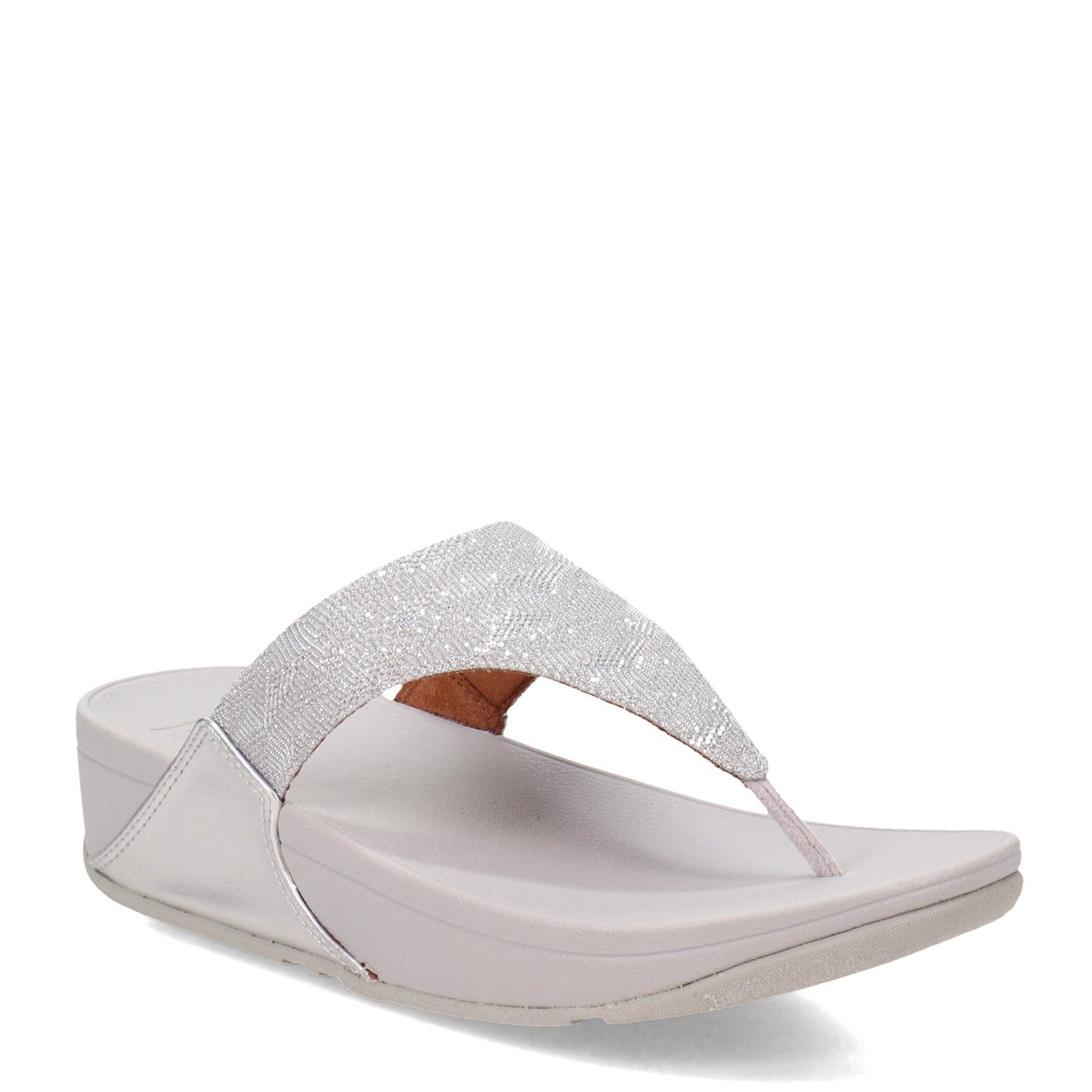 Peltz Shoes Women's FitFlop Lulu Thong Sandal Silver Glint ET9-011