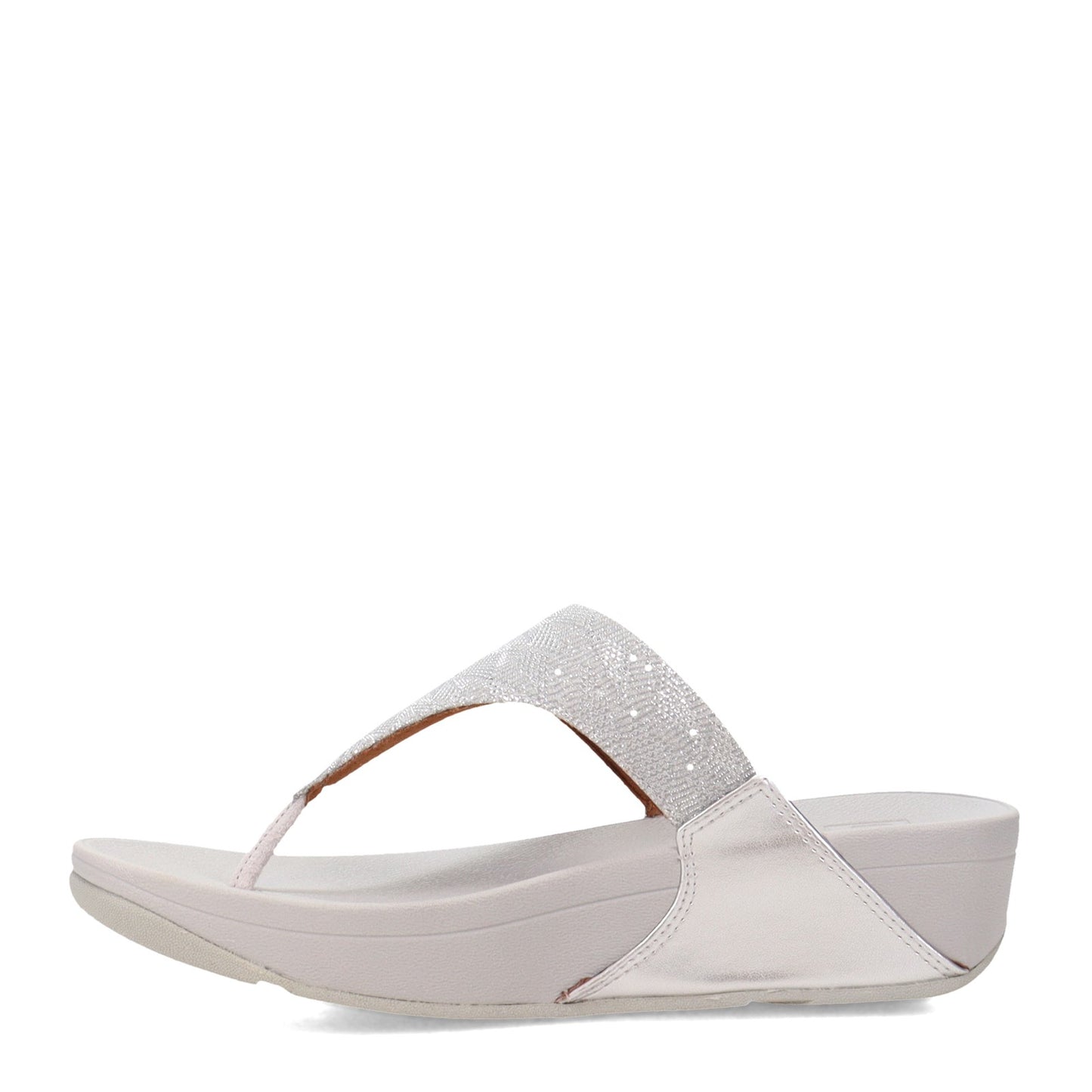 Peltz Shoes Women's FitFlop Lulu Thong Sandal Silver Glint ET9-011