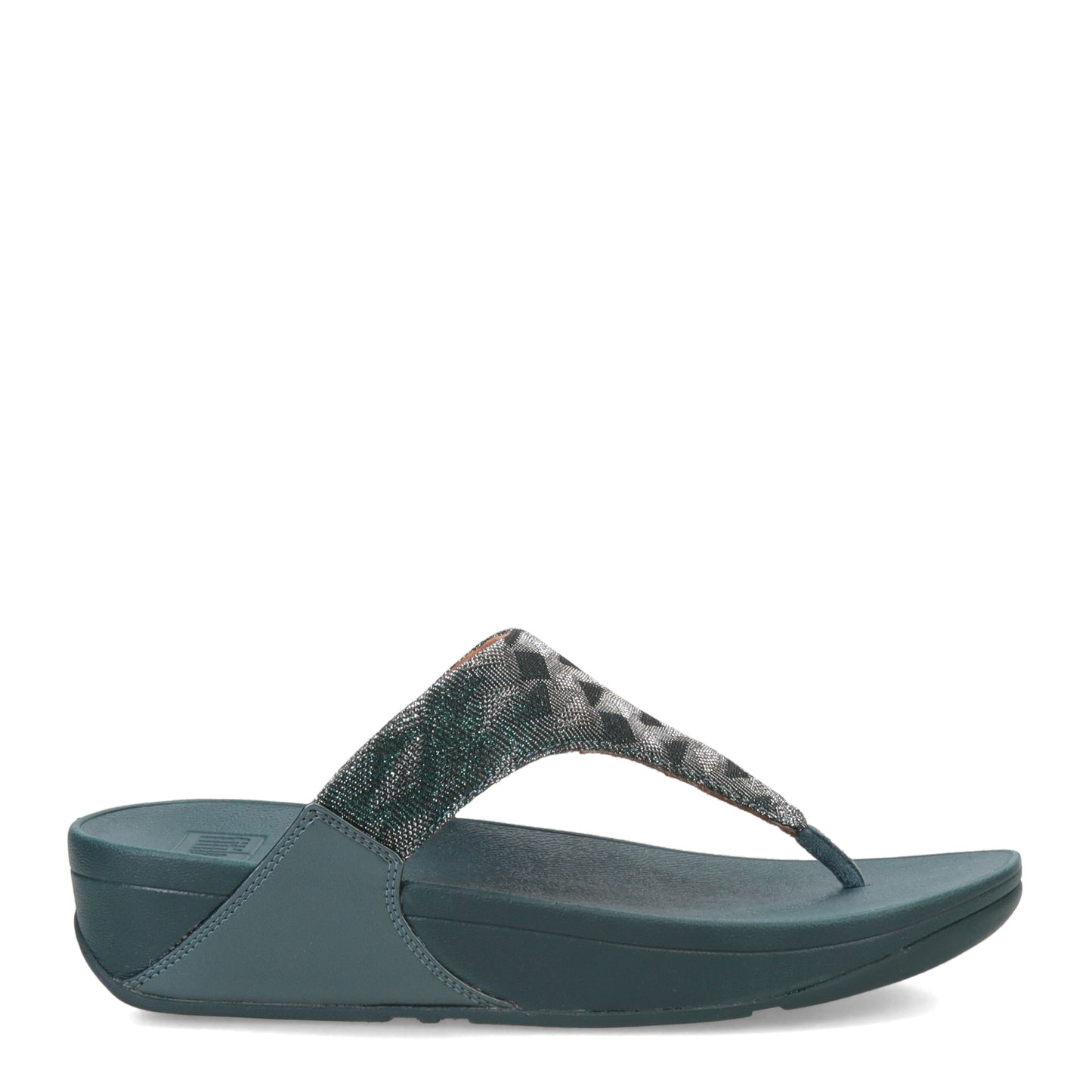 Peltz Shoes Women's FitFlop Lulu Glitz Thong Sandal Steel Blue ET9-A82