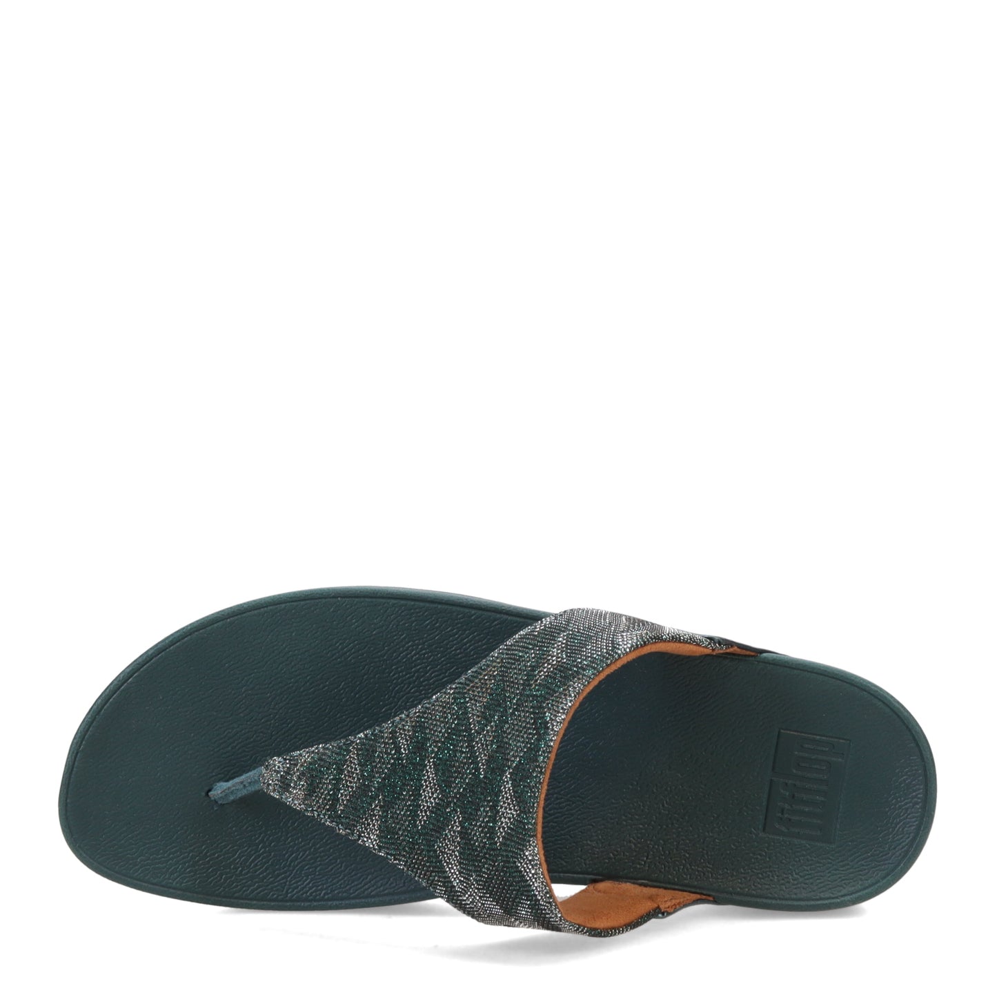Peltz Shoes Women's FitFlop Lulu Glitz Thong Sandal Steel Blue ET9-A82
