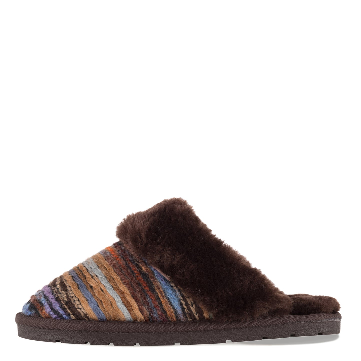 Peltz Shoes Women's Lamo Juarez Scuff Slipper Chocolate EW1470-CHC