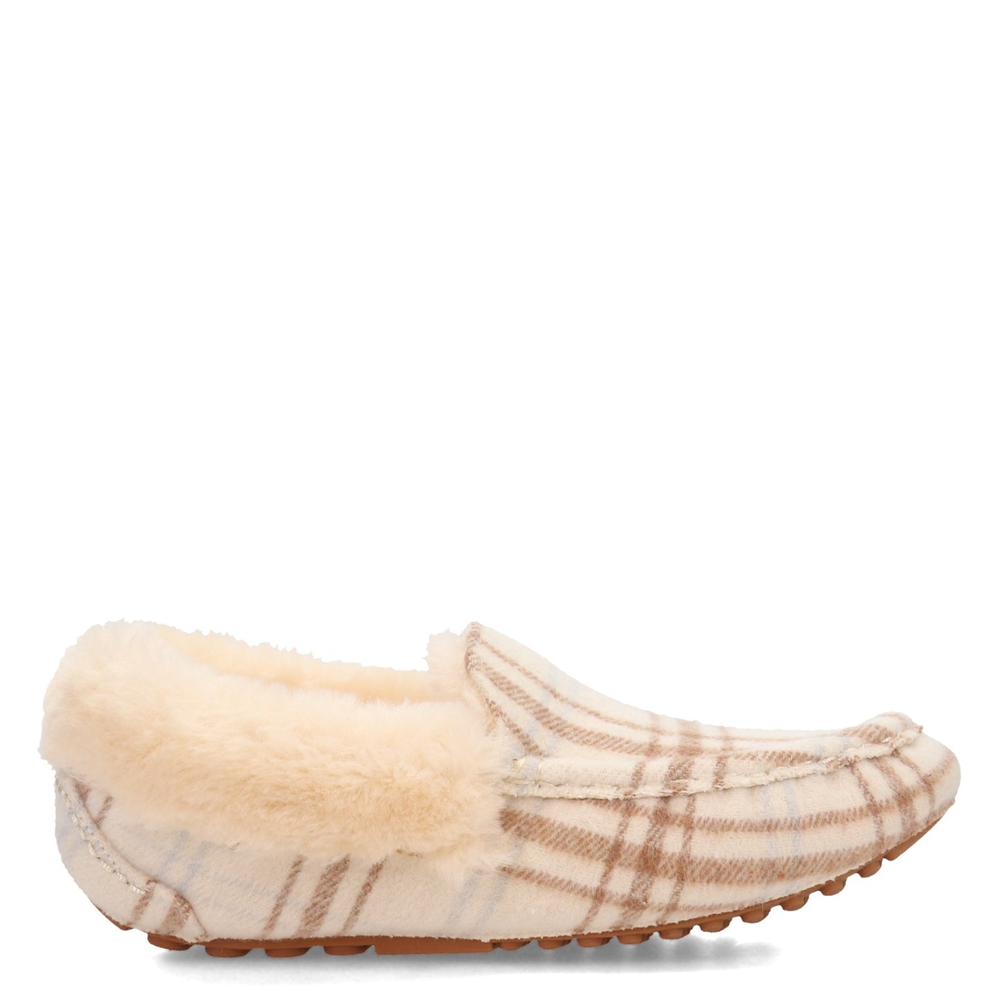 Peltz Shoes Women's Lamo Aussie Moc Slipper CREAM PLAID EW1535-278