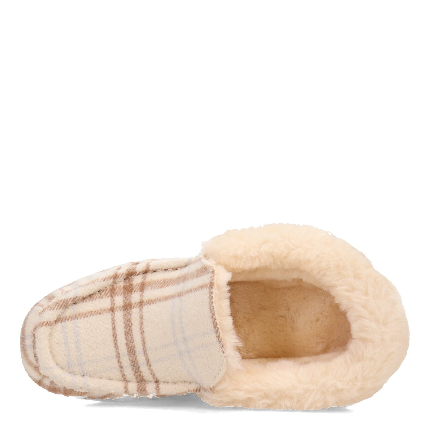 Peltz Shoes Women's Lamo Aussie Moc Slipper CREAM PLAID EW1535-278