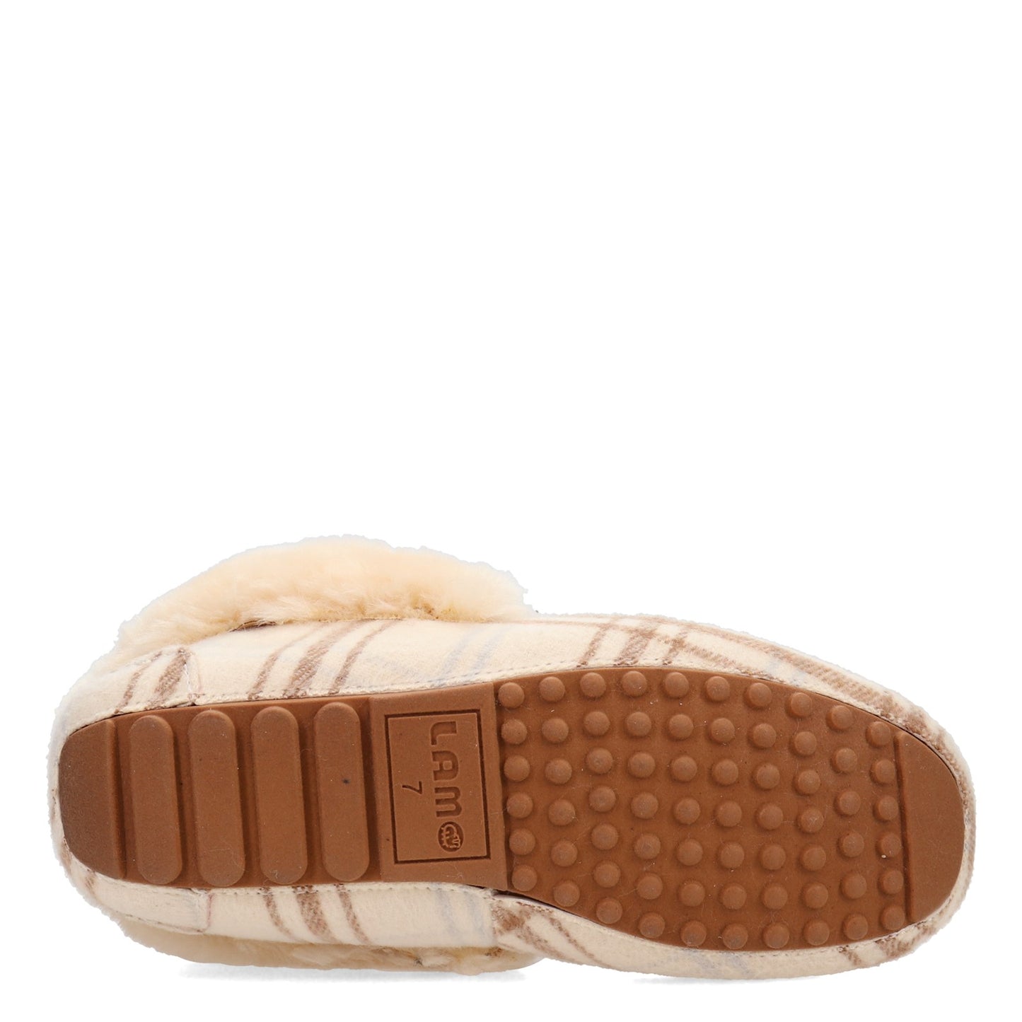 Peltz Shoes Women's Lamo Aussie Moc Slipper CREAM PLAID EW1535-278