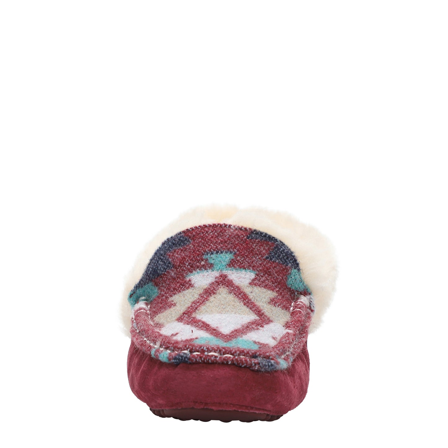Peltz Shoes Women's Lamo Aussie Moc Slipper Burgundy/Multi EW1535-BUMU