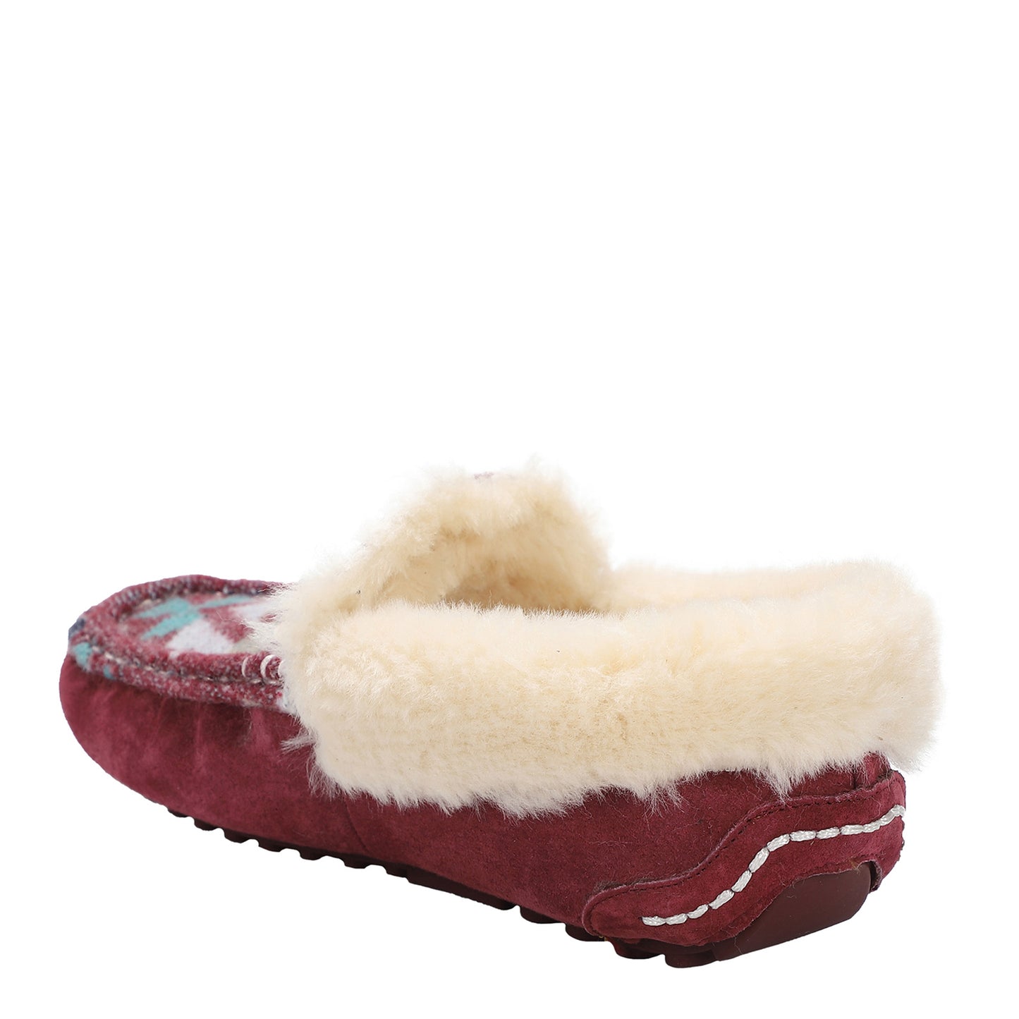 Peltz Shoes Women's Lamo Aussie Moc Slipper Burgundy/Multi EW1535-BUMU