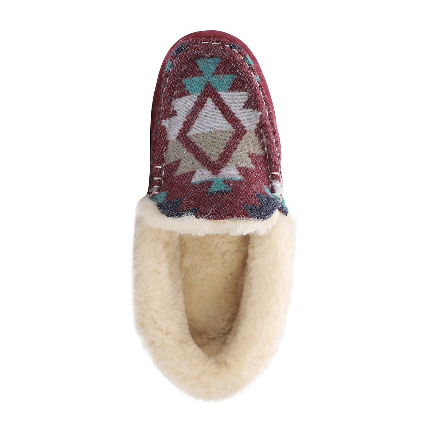Peltz Shoes Women's Lamo Aussie Moc Slipper Burgundy/Multi EW1535-BUMU