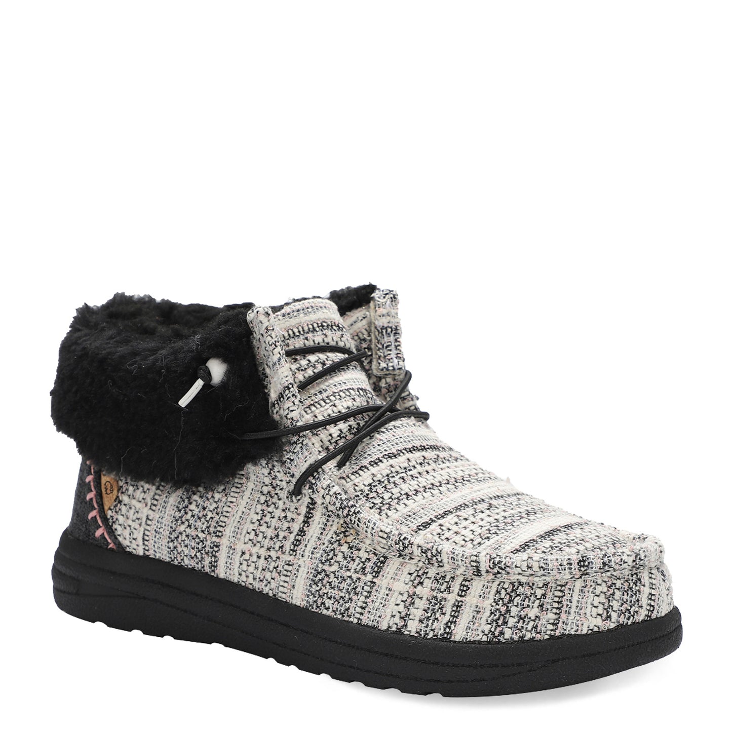 Peltz Shoes Women's Lamo Cassidy Slipper Black White Multi EW2152-BLKM
