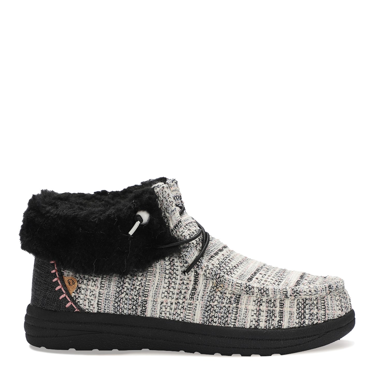 Peltz Shoes Women's Lamo Cassidy Slipper Black White Multi EW2152-BLKM