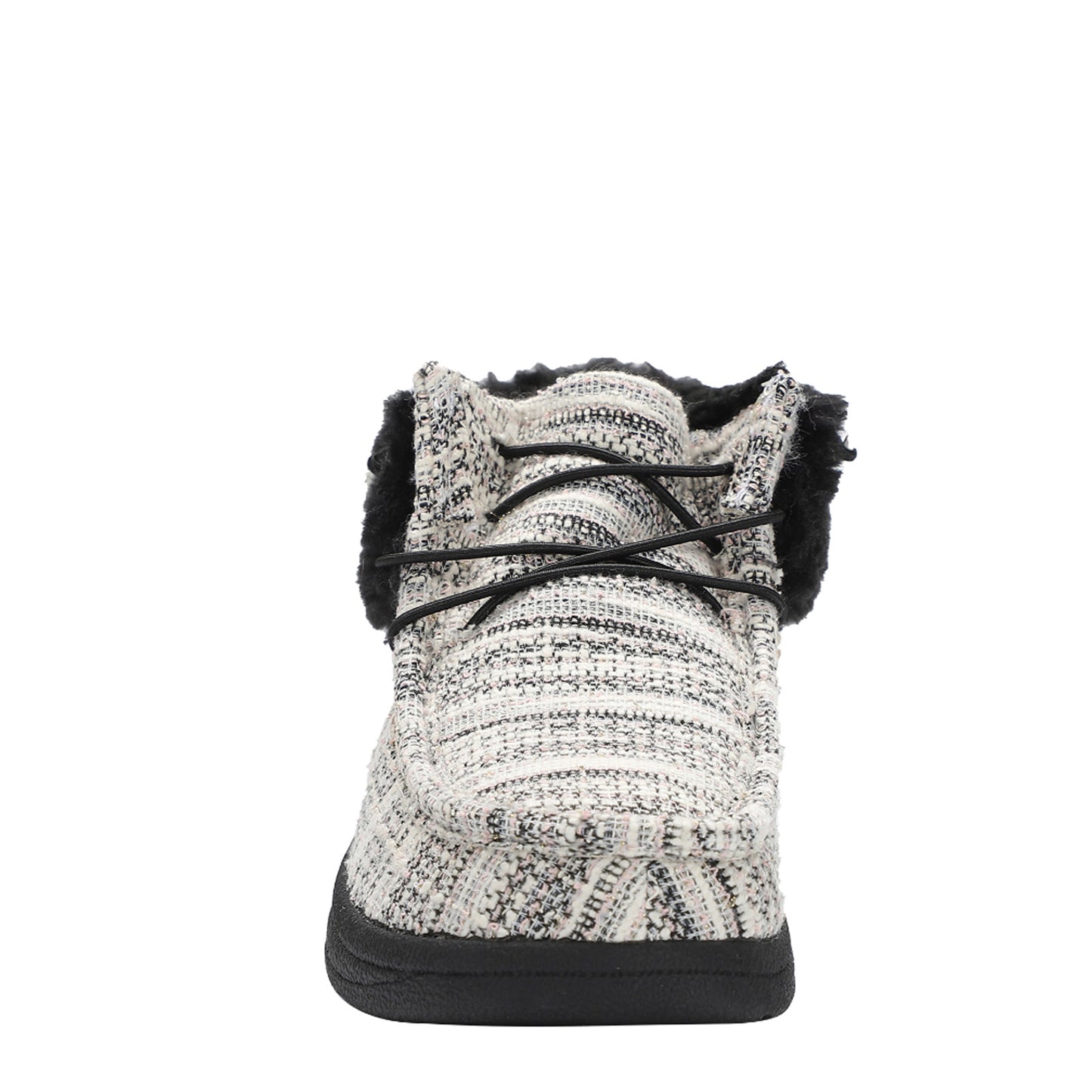 Peltz Shoes Women's Lamo Cassidy Slipper Black White Multi EW2152-BLKM