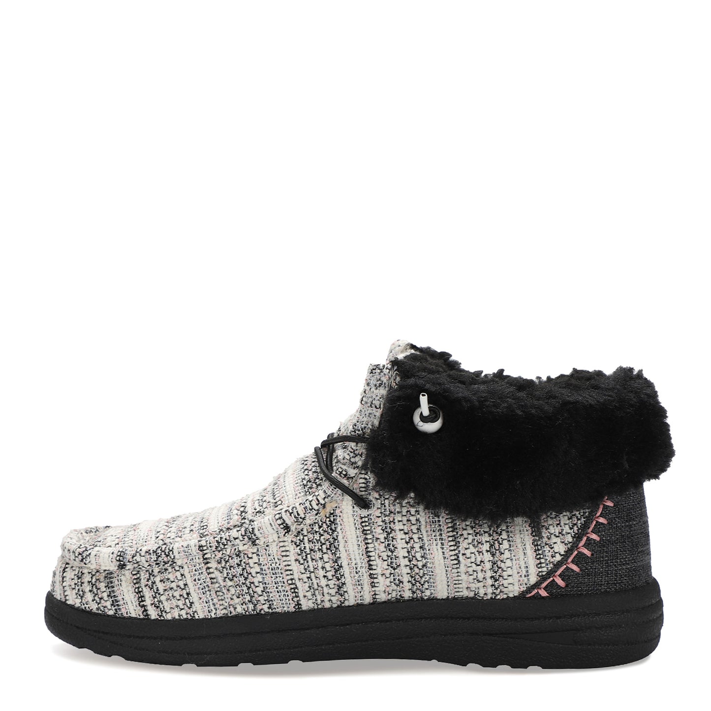 Peltz Shoes Women's Lamo Cassidy Slipper Black White Multi EW2152-BLKM