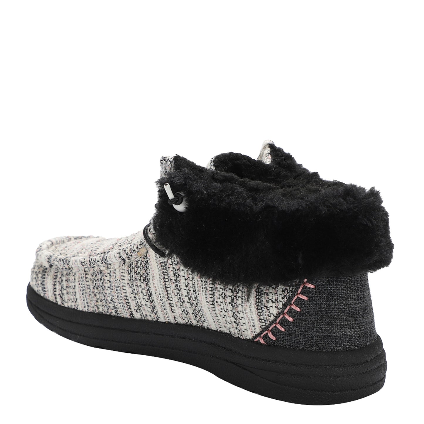Peltz Shoes Women's Lamo Cassidy Slipper Black White Multi EW2152-BLKM
