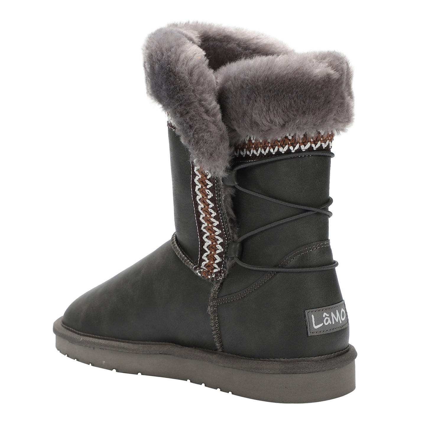 Peltz Shoes Women's Lamo Alma Boot Waxed Charcoal EW2315-WCHA