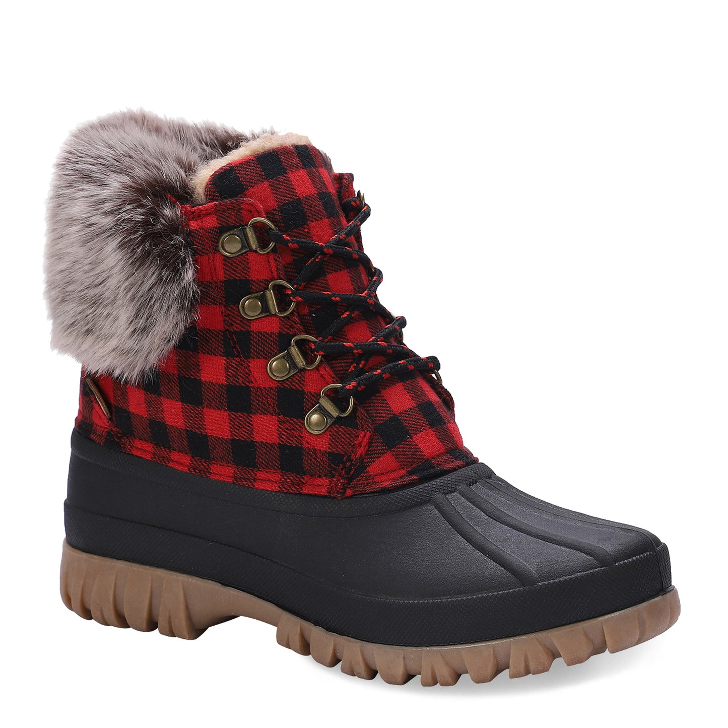 Peltz Shoes Women's Lamo Brielle Boot Red Plaid EW2335-614