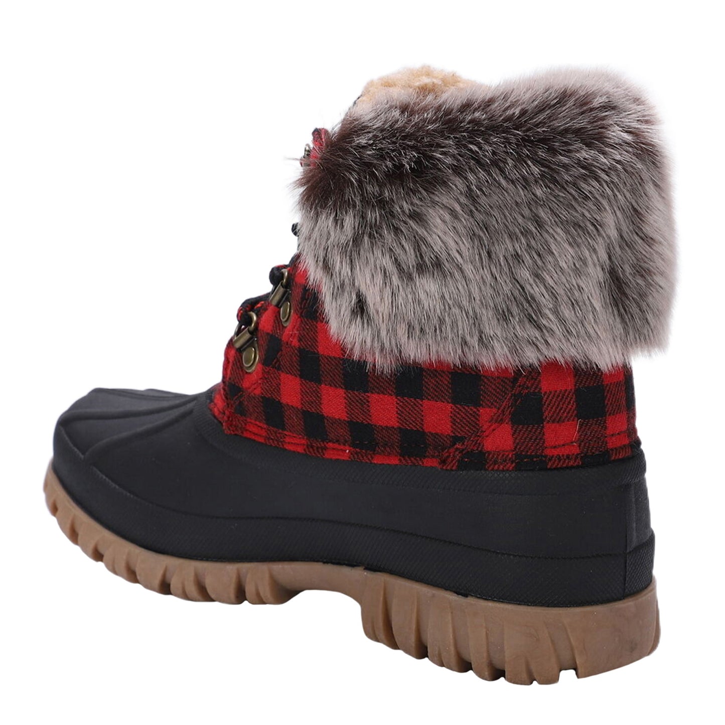Peltz Shoes Women's Lamo Brielle Boot Red Plaid EW2335-614