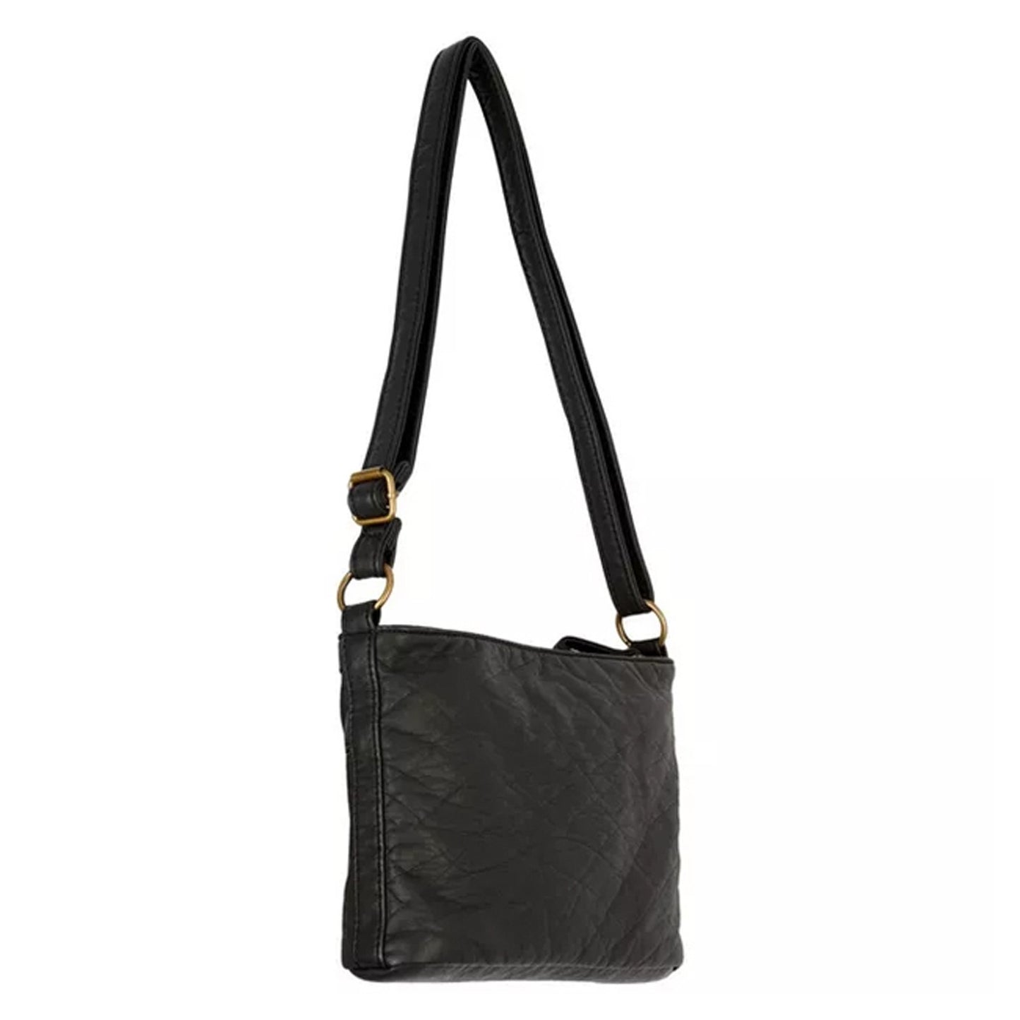 Peltz Shoes Women's Bueno Elephant Washed Crossbody BLACK EWX23070-001