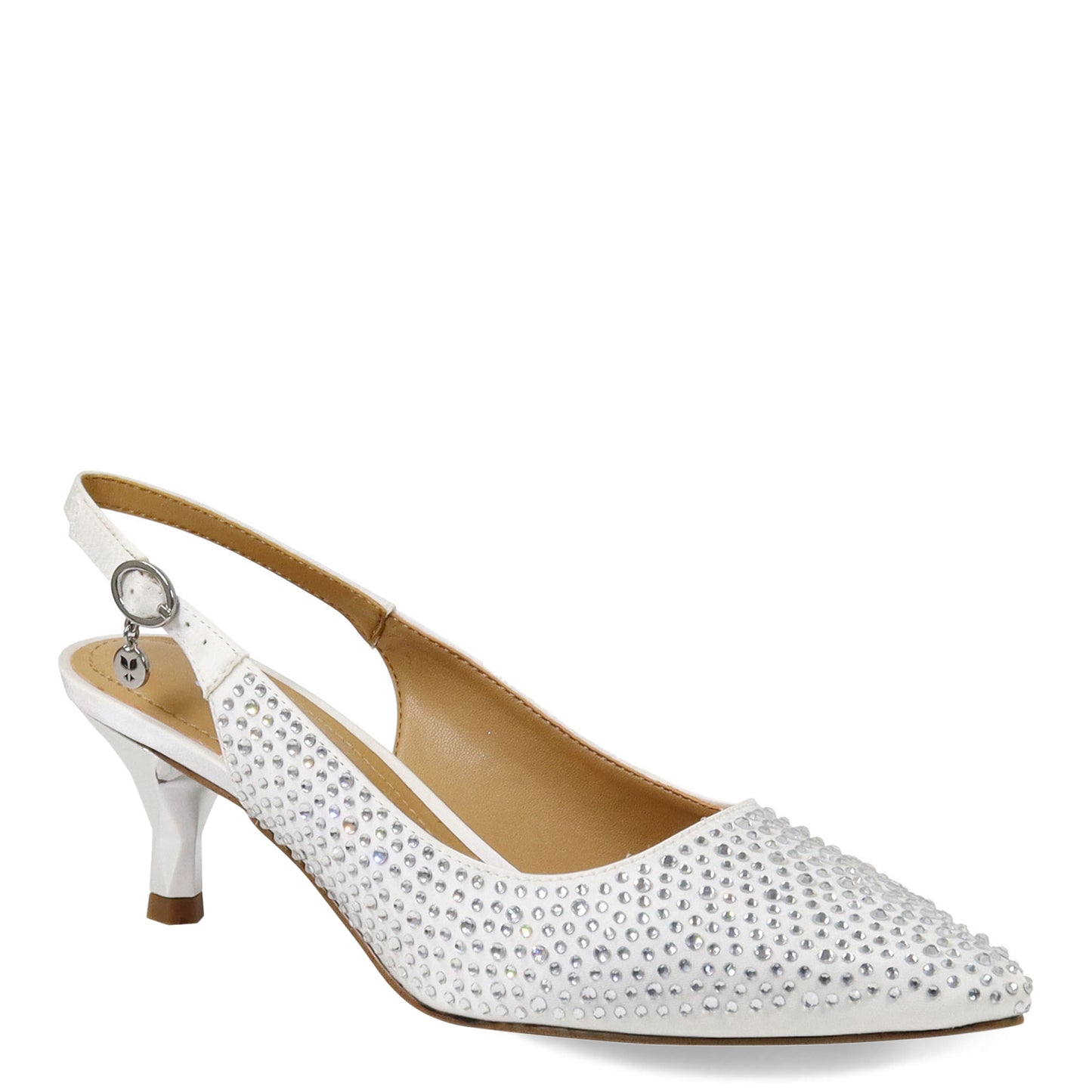 Peltz Shoes Women's J Renee Ferryanne Pump White Satin FERRYA-SAWHT