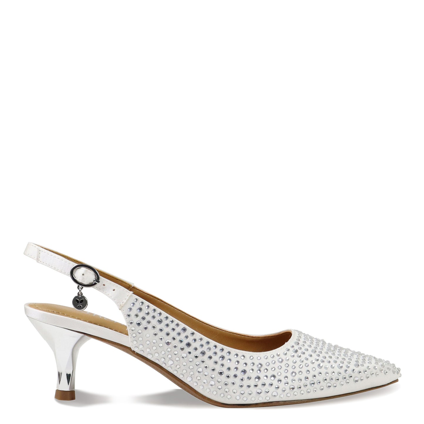 Peltz Shoes Women's J Renee Ferryanne Pump White Satin FERRYA-SAWHT