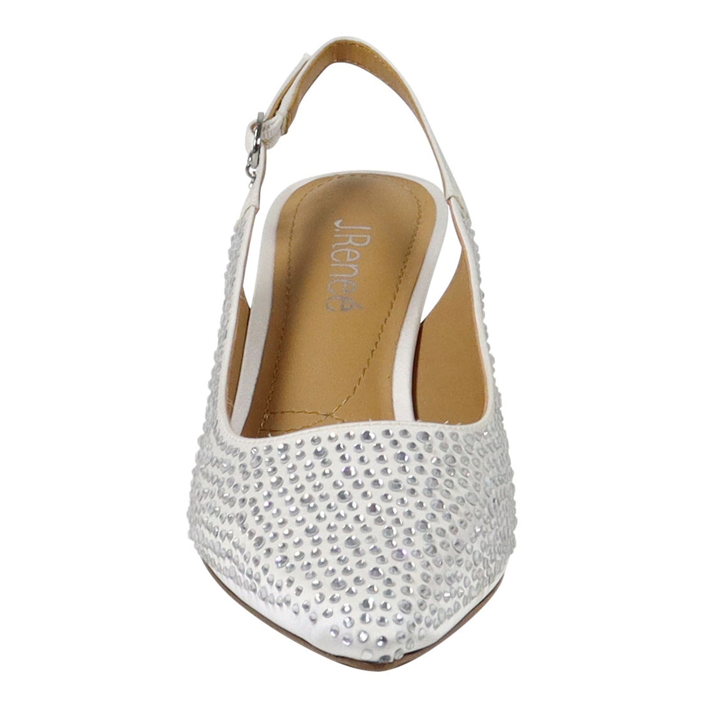 Peltz Shoes Women's J Renee Ferryanne Pump White Satin FERRYA-SAWHT
