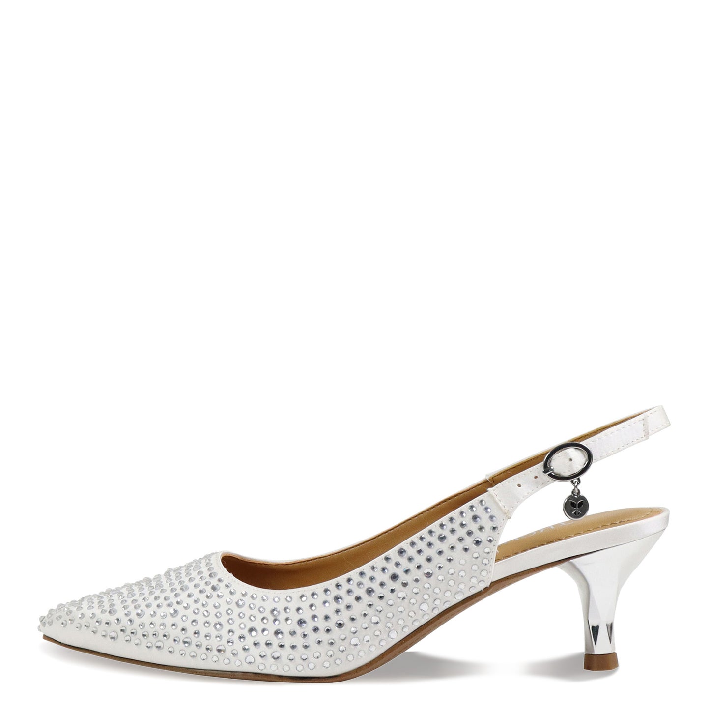 Peltz Shoes Women's J Renee Ferryanne Pump White Satin FERRYA-SAWHT