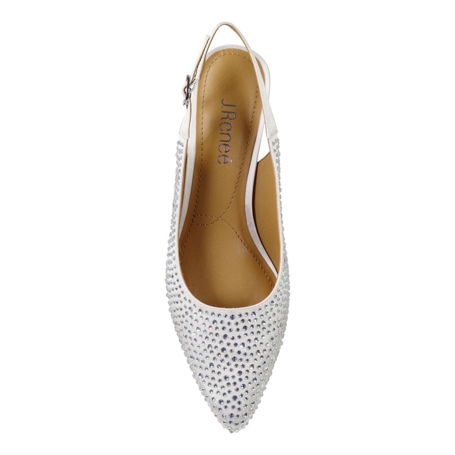 Peltz Shoes Women's J Renee Ferryanne Pump White Satin FERRYA-SAWHT
