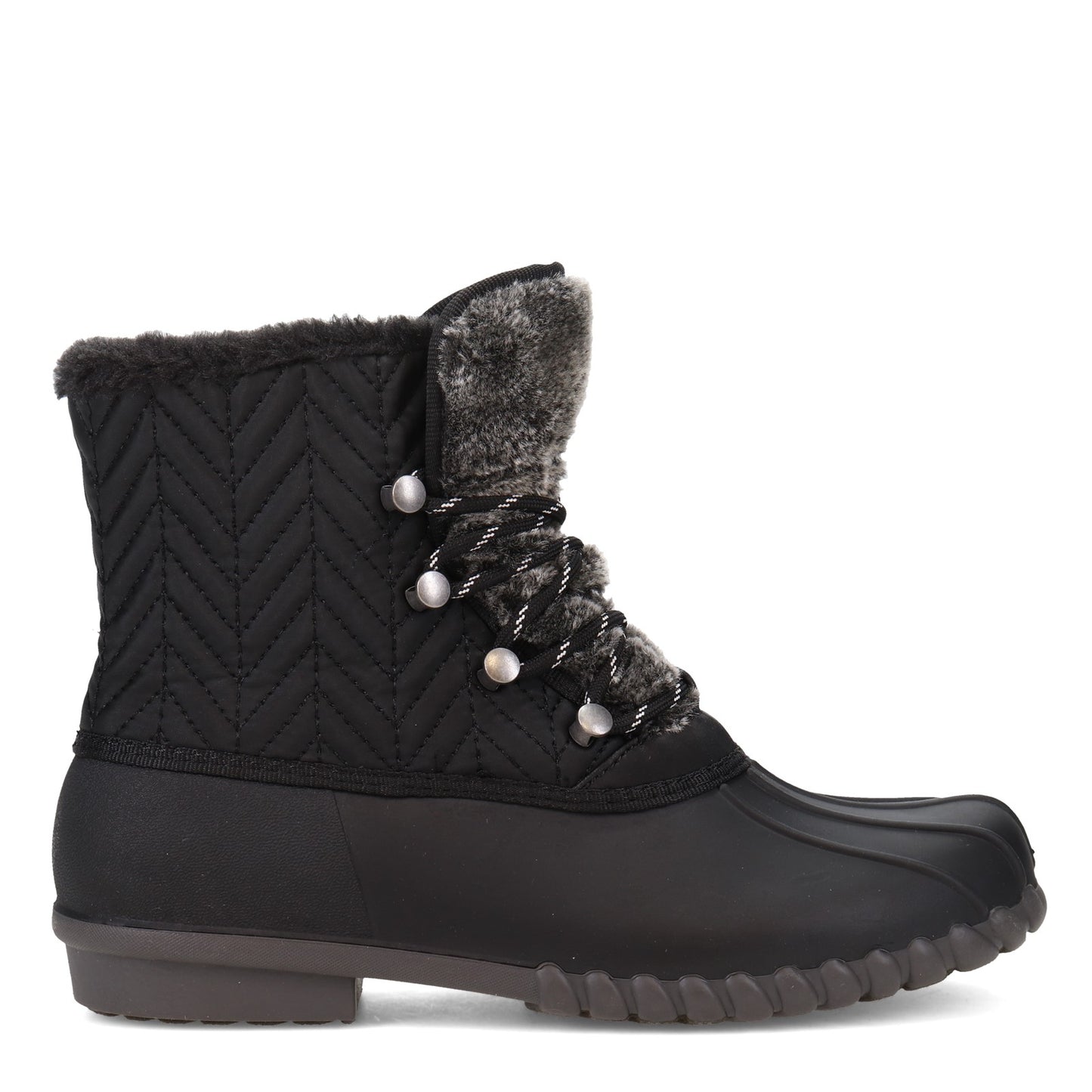Peltz Shoes Women's Baretraps Flash Duck Boot BLACK FLASH-BLACK