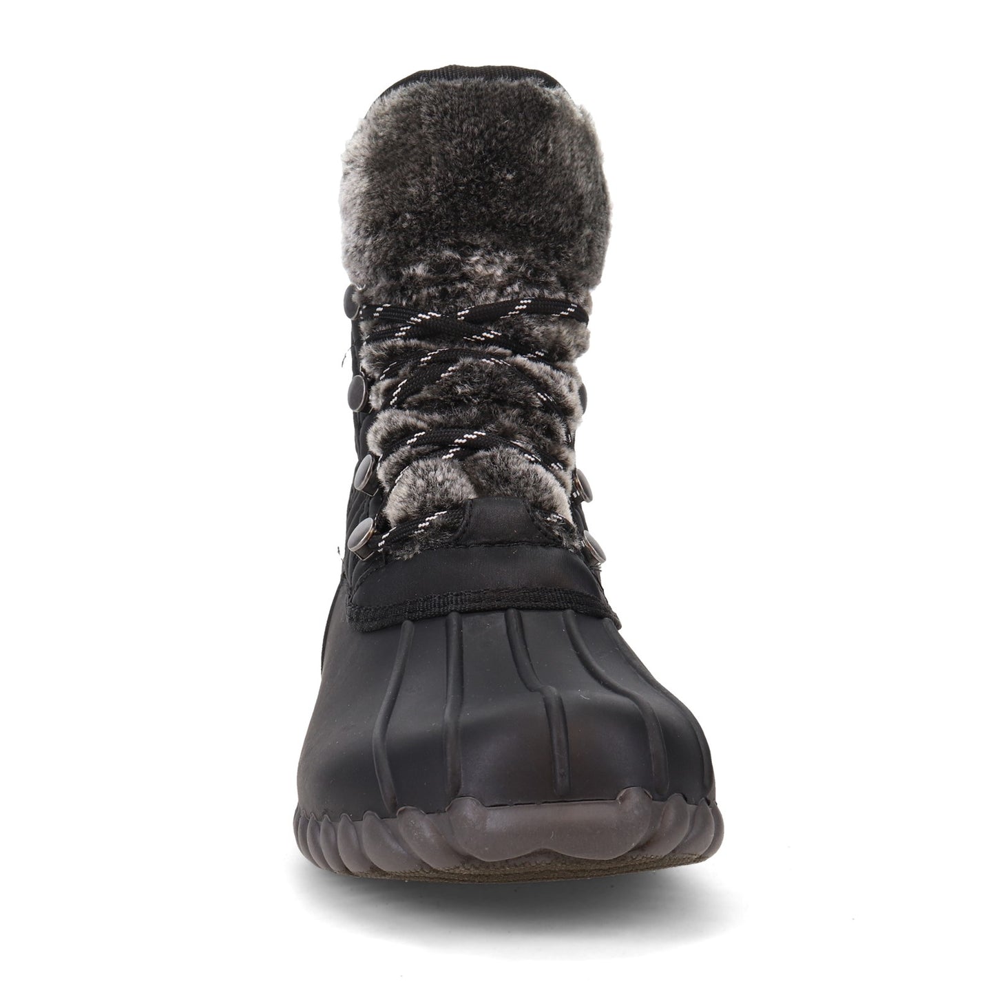 Peltz Shoes Women's Baretraps Flash Duck Boot BLACK FLASH-BLACK