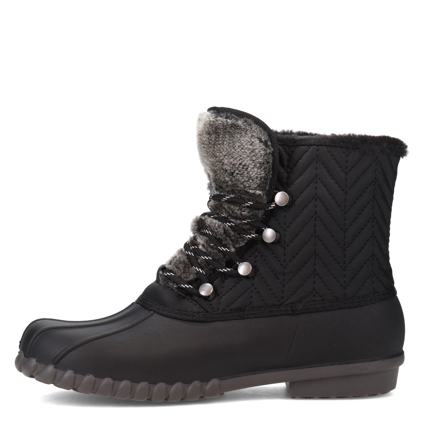Peltz Shoes Women's Baretraps Flash Duck Boot BLACK FLASH-BLACK