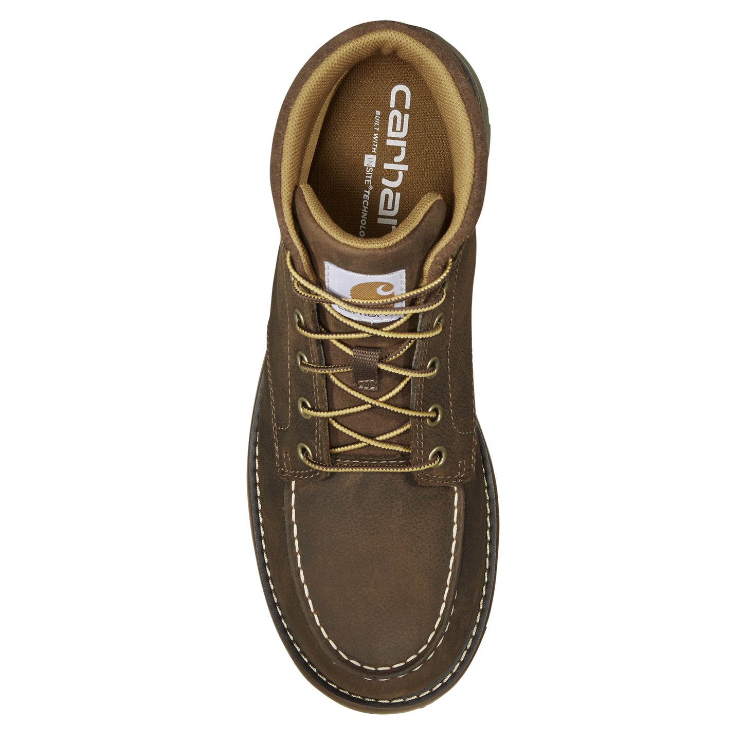 Peltz Shoes Men's Carhartt Millbrook 5in Soft Moc Toe Wedge Work Boot DARK BROWN FM5010-M